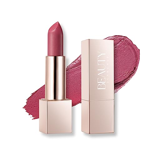 Beauty Searcher Metallic Lippenstift,3D Shine Finish Lippenstift Feuchtigkeitsspendendes No-Stick Cup Lip Makeup, Lang anhaltender wasserfester glänzender Lippenstift(Love Burgundy) von Beliky Girl