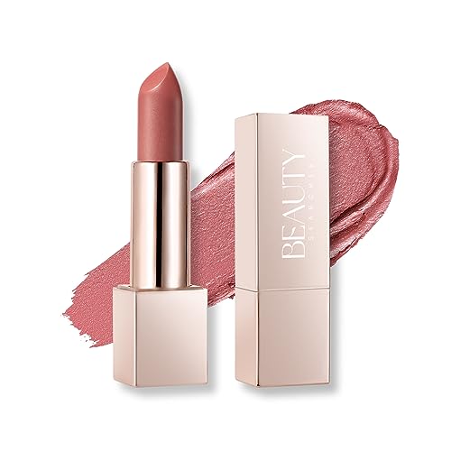 Beauty Searcher Metallic Lippenstift 3D Shine Finish Moisture Lippengloss Makeup Feuchtigkeitsspendendes No-Stick Cup Lip Makeup Lang anhaltender wasserfester glänzender Lippenstift(Honey Peach Coral) von Beliky Girl
