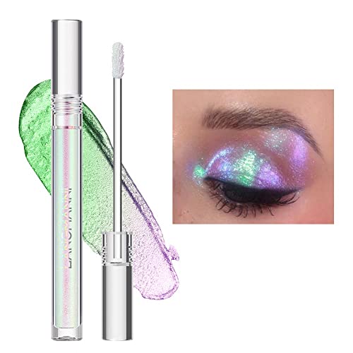 Multichrome Lidschatten-Flüssigkeit, Metallic-Chamäleon-Glitzer-Schimmer-Metallfarbene, leuchtende, flüssige Lidschatten, funkelnder, hochpigmentierter, langanhaltender Lidschatten (GX013) von Beliky Girl