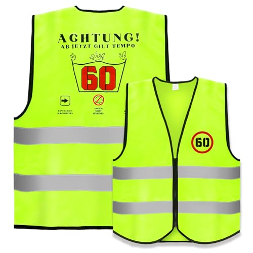Belillpipi Geschenke Für Männer Geburtstag Weste 60 Geburtstagsgeschenk Für Männer Reflektorweste Geburtstag Mann Geschenk Lustige Geschenk Geburtstag Mann Frau (60 Jahre) von Belillpipi