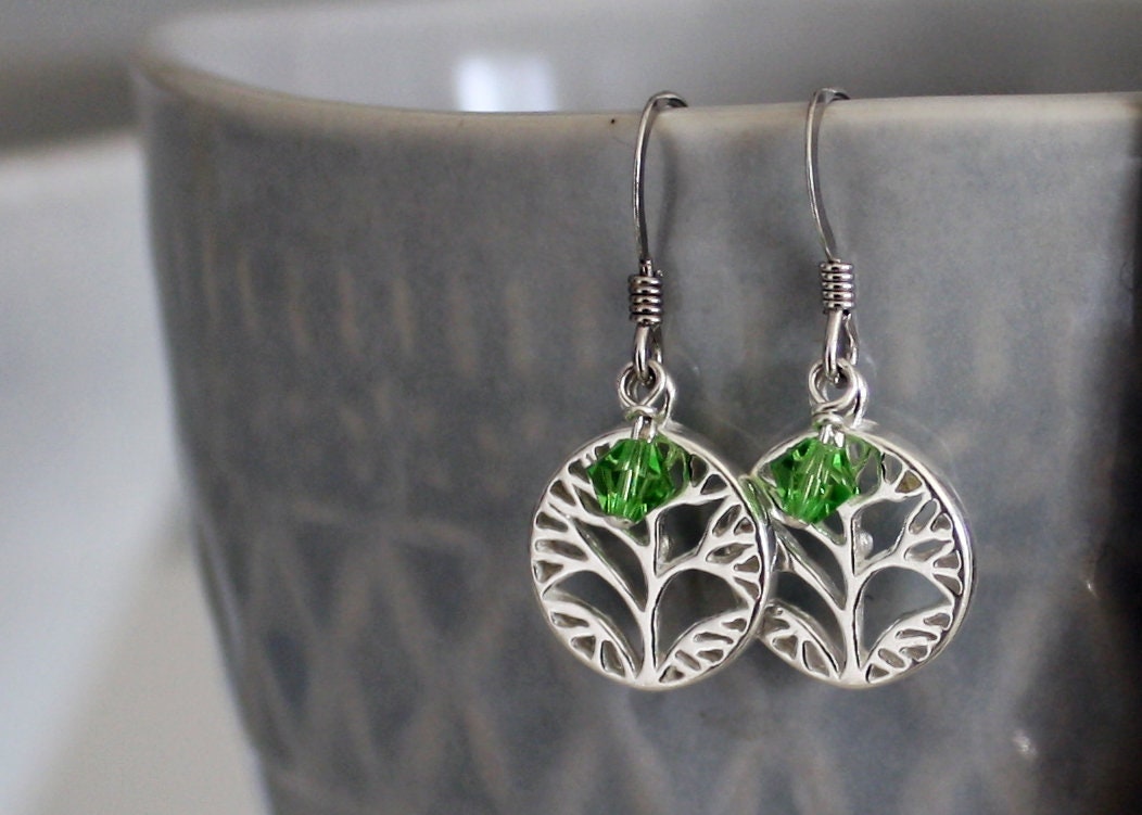 Baum Des Lebens Ohrringe, Sterling Silber Mit Kristallperlen Akzent, Personalisierte Durchbohrte Ohrringe Kostenloser Versand Baum Des Lebens Ohrringe, Sterling Silber Mit Kristallperlen Akzent, Personalisierte Durchbohrte Ohrringe Kostenloser Versand von BelindaCarmichaelSJ