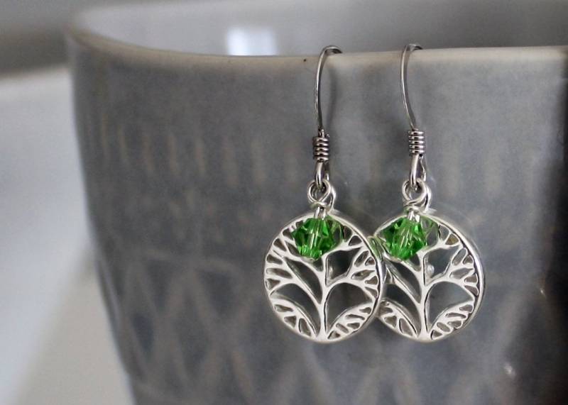 Baum Des Lebens Ohrringe, Sterling Silber Mit Kristallperlen Akzent, Personalisierte Durchbohrte Ohrringe Kostenloser Versand Baum Des Lebens Ohrringe, Sterling Silber Mit Kristallperlen Akzent, Personalisierte Durchbohrte Ohrringe Kostenloser Versand von BelindaCarmichaelSJ