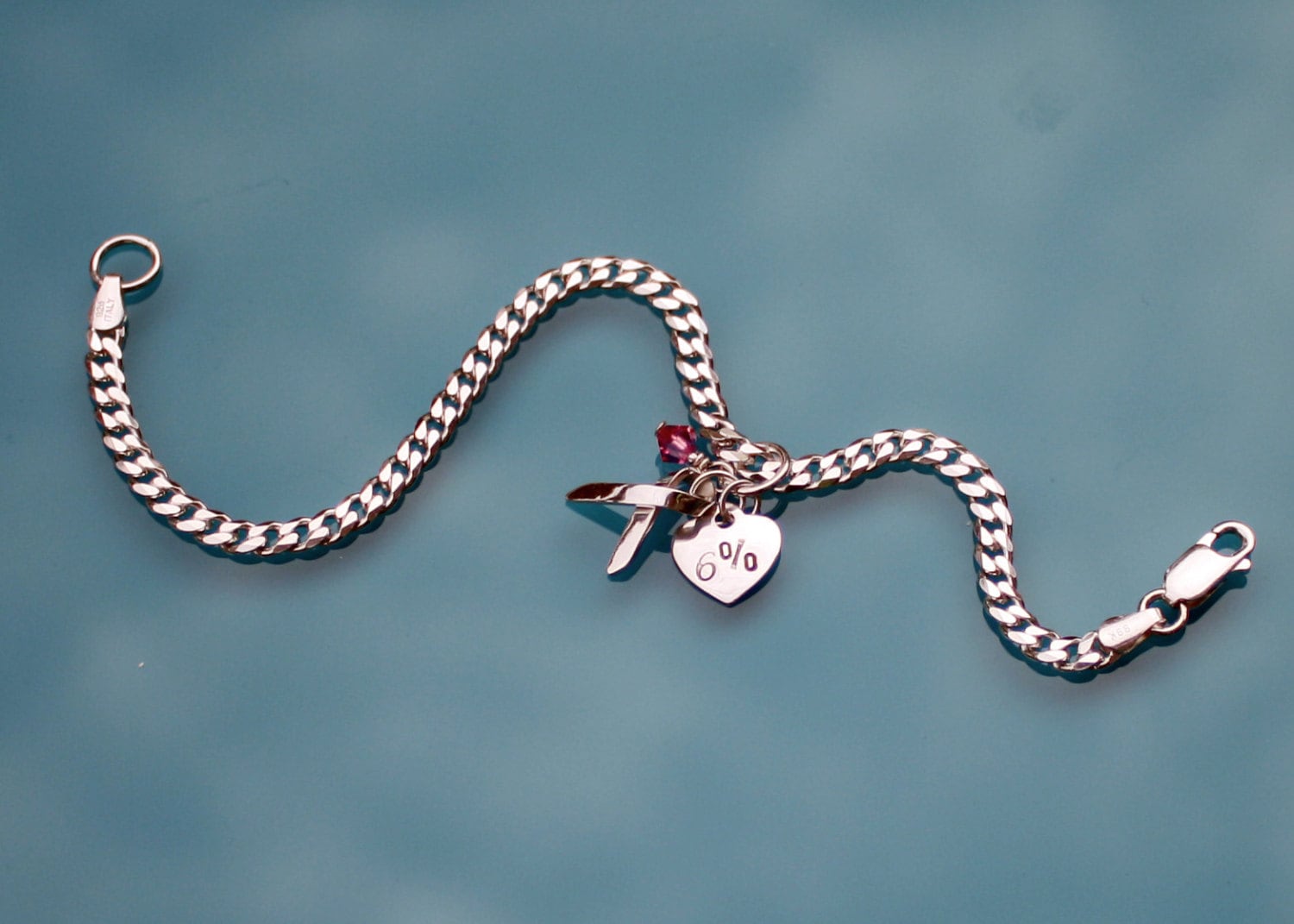 Brustkrebsbewusstsein Armband, Pink Ribbon Sterling Silber Herz Bewusstseinsschleife, Band, Brustkrebs Bauchspeicheldrüse Brustkrebsbewusstsein Armband, Pink Ribbon Sterling Silber Herz Bewusstseinsschleife, Band, Brustkrebs Bauchspeicheldrüse von BelindaCarmichaelSJ