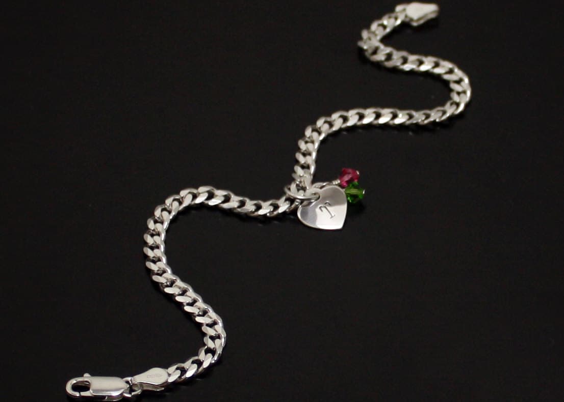 Herz Armband, Initial Schmuck, Panzerkette, Personalisiertes Panzerarmband Aus Massivem 925Er Sterlingsilber Herz Armband, Initial Schmuck, Panzerkette, Personalisiertes Panzerarmband Aus Massivem 925Er Sterlingsilber von BelindaCarmichaelSJ