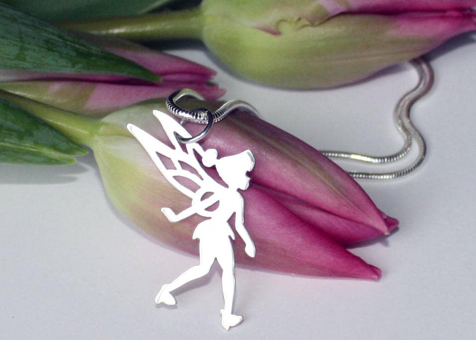 sterling Silber Tinkerbell Halskette - Handgemachter Feen Anhänger sterling Silber Tinkerbell Halskette - Handgemachter Feen Anhänger von BelindaCarmichaelSJ
