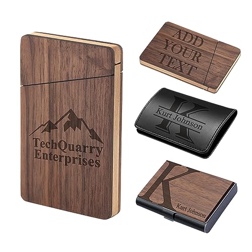 Beliver Personalisierte Visitenkartenhalter in Holz Custom graviert Visitenkartenhalter für Männer und Frauen - langlebig und Mehrzweck-Business-Geschenk von Beliver
