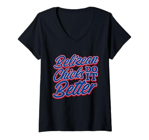 Damen Belizische Mädels Machen es Besser, Design T-Shirt mit V-Ausschnitt Damen Belizische Mädels Machen es Besser, Design T-Shirt mit V-Ausschnitt von Belize Pride Creations