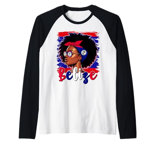 Belizisches Mädchen, Flagge von Belize, stolze Frauen aus Belize Raglan Belizisches Mädchen, Flagge von Belize, stolze Frauen aus Belize Raglan von Belize for Girls and Women Belizean Outfit