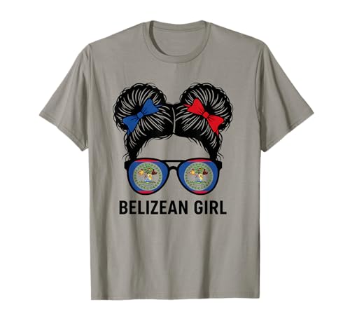 Belizean Girl Messy Bun Belize Flag Colors Vibe T-Shirt Belizean Girl Messy Bun Belize Flag Colors Vibe T-Shirt von Belizean Girl Messy Bun