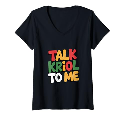 Damen Belizean Pride Talk KRIOL to ME Sprache T-Shirt mit V-Ausschnitt Damen Belizean Pride Talk KRIOL to ME Sprache T-Shirt mit V-Ausschnitt von Belizean Pride Talk, Kriol Language