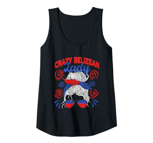 Damen Belize Belizische Wurzel Belizean Crazy Belizean Lady Tank Top von Belizisches Erbe