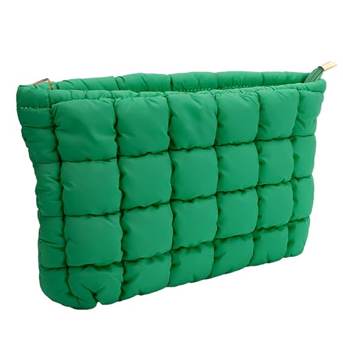 Beljeley Puffer gesteppte Make-up-Tasche, geschwollene karierte Reise-Kosmetiktasche, gesteppter Kulturbeutel, Organizer für Make-up-Pinsel, Grün , Gesteppt Beljeley Puffer gesteppte Make-up-Tasche, geschwollene karierte Reise-Kosmetiktasche, gesteppter Kulturbeutel, Organizer für Make-up-Pinsel, Grün , Gesteppt von Beljeley