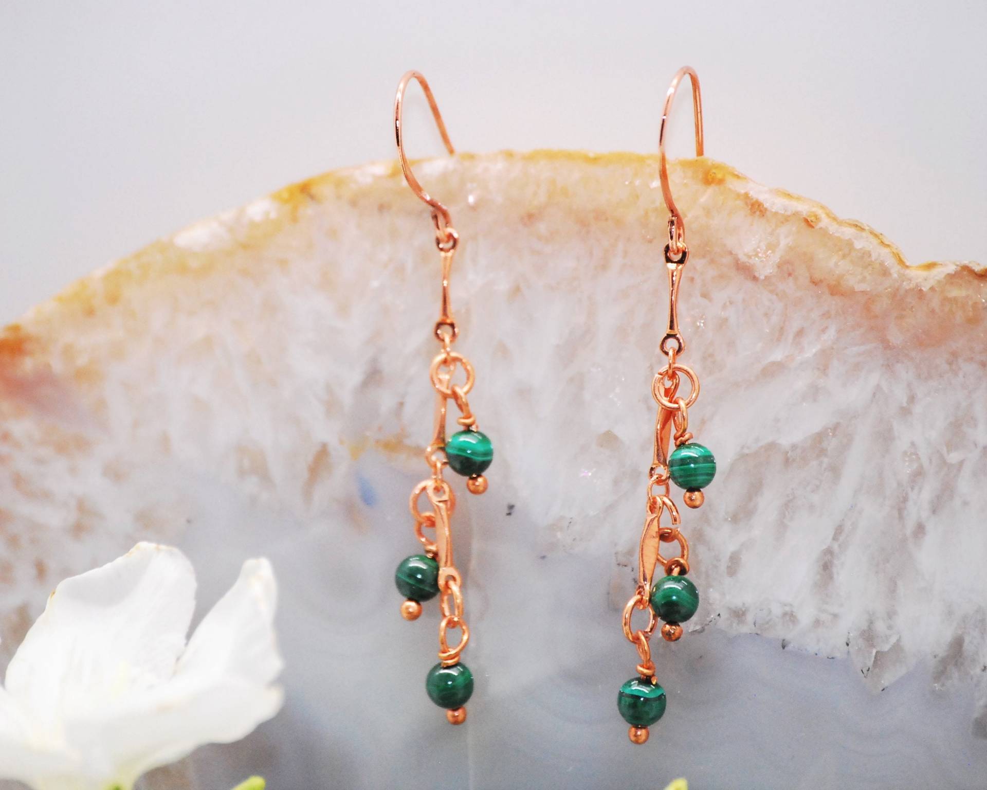 Malachit Kupfer Wasserfall Ohrringe | Kronleuchter Handgemachte Stein Perlen Kette Schmuck Grüner Bogo Malachit Kupfer Wasserfall Ohrringe | Kronleuchter Handgemachte Stein Perlen Kette Schmuck Grüner Bogo von BelkisGemsandJewelry