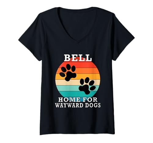 Damen Bell Home for Wayward Dogs Familienname T-Shirt mit V-Ausschnitt von Bell Matching Family Reunion T Shirt