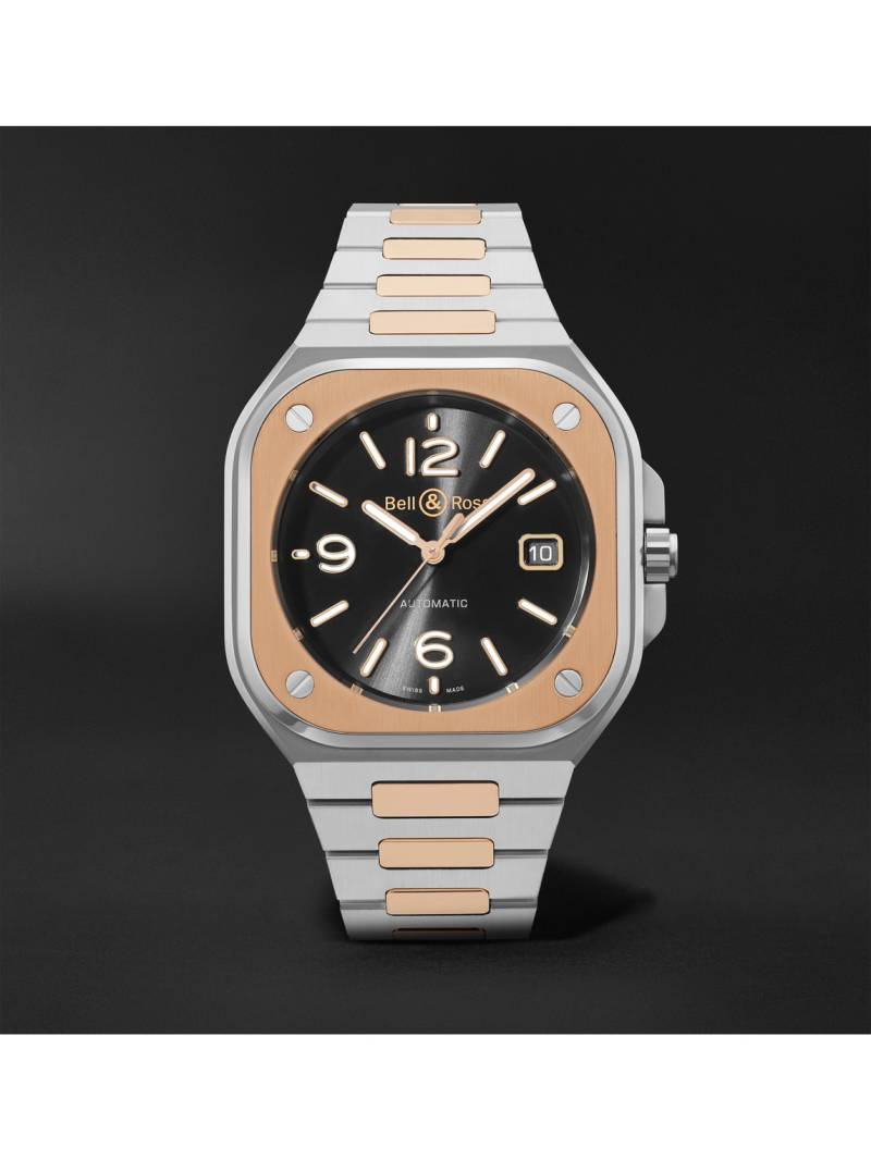 Bell & Ross - BR 05 Black Steel and Gold Automatic 40mm 18-Karat Rose Gold and Steel Watch, Ref. No. BR05A-BL-STPG/SSG - Men - Black von Bell & Ross