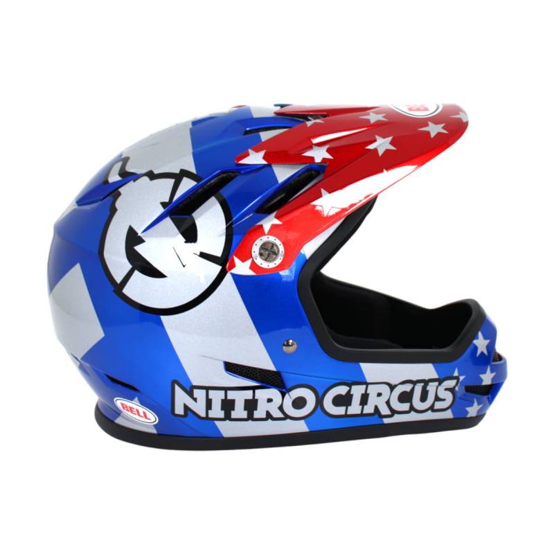 Bell 7102823 Sanction Vollhelm Nitro Circus Gloss Silver/Blau/Red L 58-60 cm von Bell