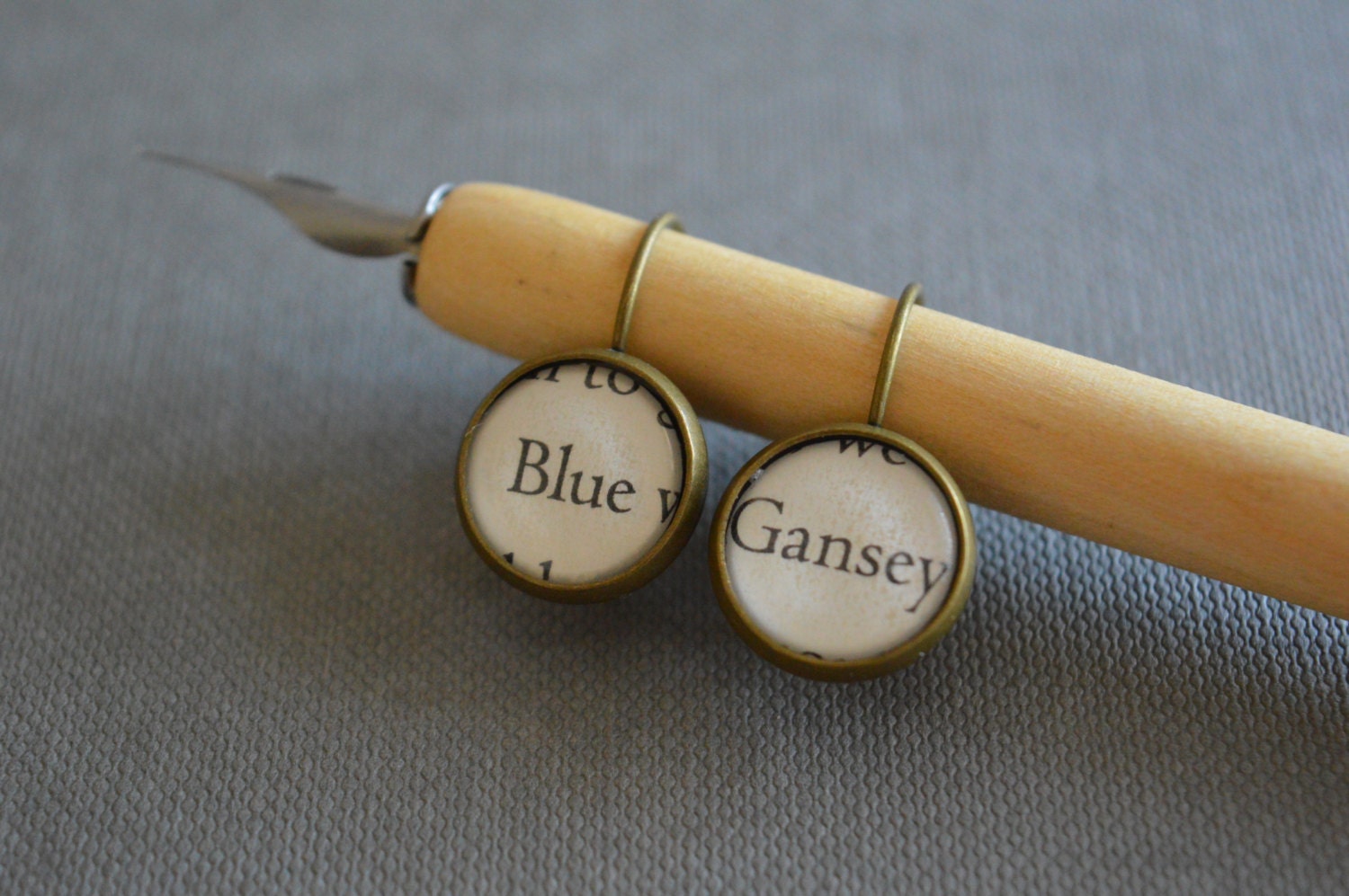 Recycelte Buchseiten Gansey Und Blue The Raven Boys Buchohrringe Recycelte Buchseiten Gansey Und Blue The Raven Boys Buchohrringe von BellBookAndScandal