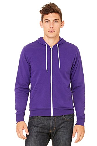 Bella Canvas 3739 Unisex Kapuzenpullover mit Reißverschluss Team, Violett, Größe XL von Bella+Canvas