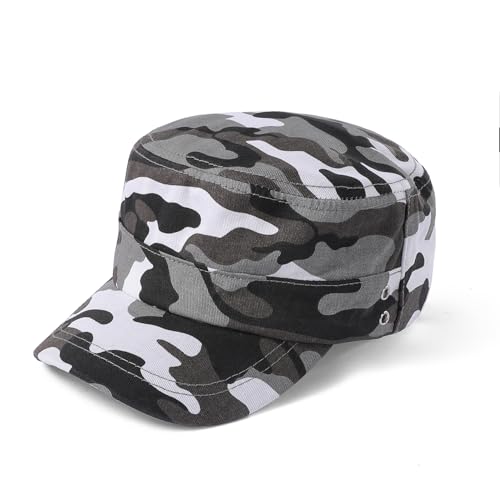 Bella Accessori Camouflage Baseball Cap Camo Hut Militär Cap Visier Tarnung Armee Hut Militär Camouflage Einstellbarer Verschluss Flache Kappe Herren, C, One size von Bella Accessori