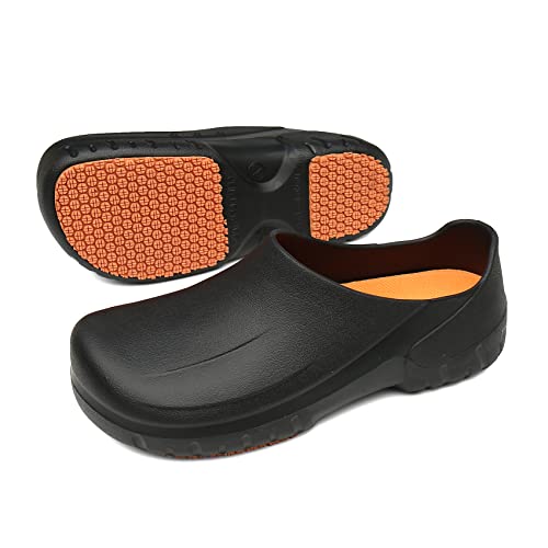 Bella Bays Gartenclogs Herren Damen wasserdicht rutschfeste küche Schuhe geschlossene für Gastronomie Gummischuhe schwarz 43/44 von Bella Bays