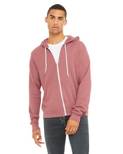 Bella + Canvas Mens Poly-Cotton Fleece Full-Zip Hoodie (3739) -MAUVE -2XL von Bella Canvas