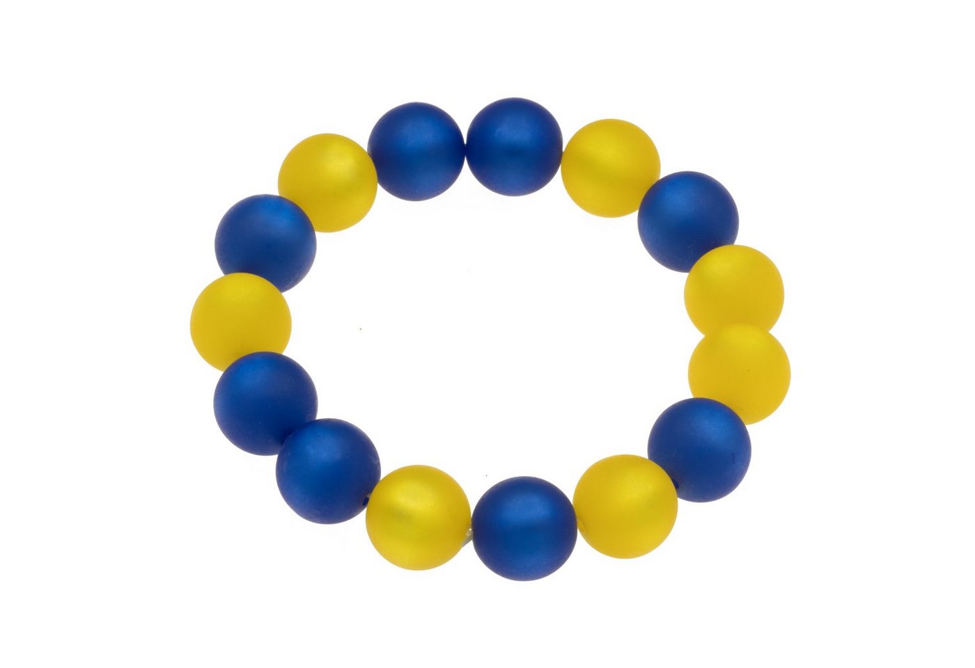 Bella Carina Armband Ukraine blau gelb, Polaris Perlen Armband 14 mm Perlen, blau gelb in der Farbe der Ukraine Flagge von Bella Carina