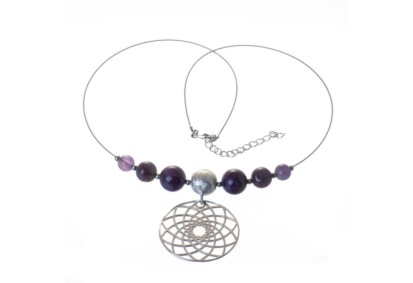 Bella Carina Collier Kette Amethyst Kronen Chakra, 925 Silber von Bella Carina