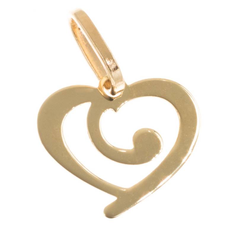 Bella Carina Herzanhänger Anhänger Herz 585 Gold 14 Karat 10 mm Breite, 585 Gold 14 Karat von Bella Carina