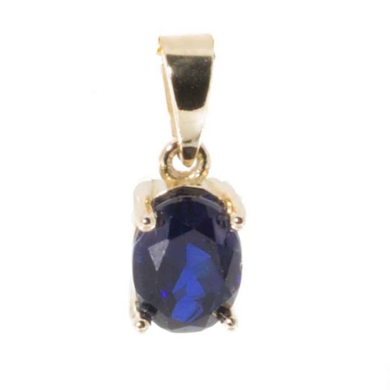 Bella Carina Kettenanhänger Anhänger mit blauem Saphir Stein 585 Gold 18 Karat, echter blauer Saphir gefasst in 585 Gold von Bella Carina