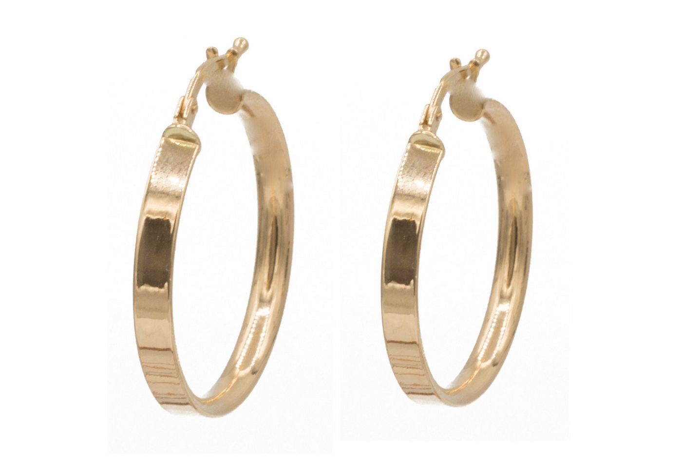 Bella Carina Paar Creolen Creolen 2,4 cm Durchmesser 3 mm Breite 585 Gold 14 Karat, 585 Gold von Bella Carina