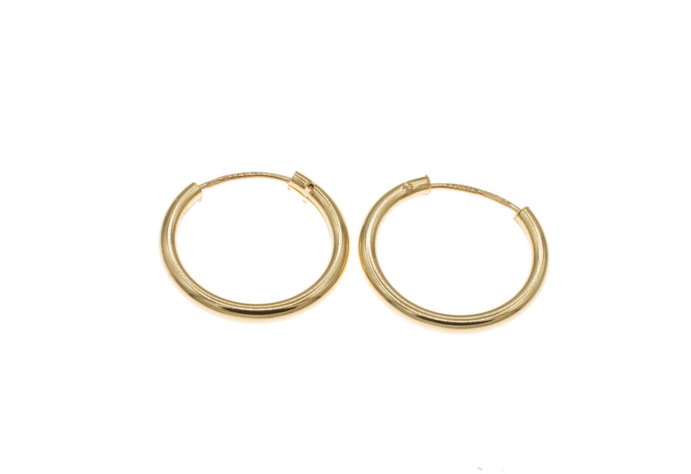 Bella Carina Paar Creolen Kleine Creolen aus 585 Gold 14 Karat, 1,25 cm Durchmesser, 585 Gold 14 Karat von Bella Carina