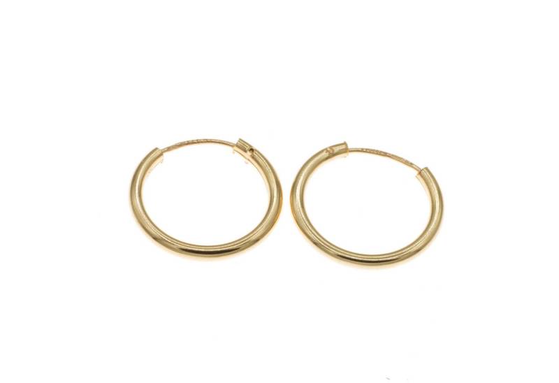 Bella Carina Paar Creolen Kleine Creolen aus 585 Gold 14 Karat, 1,25 cm Durchmesser, 585 Gold 14 Karat von Bella Carina