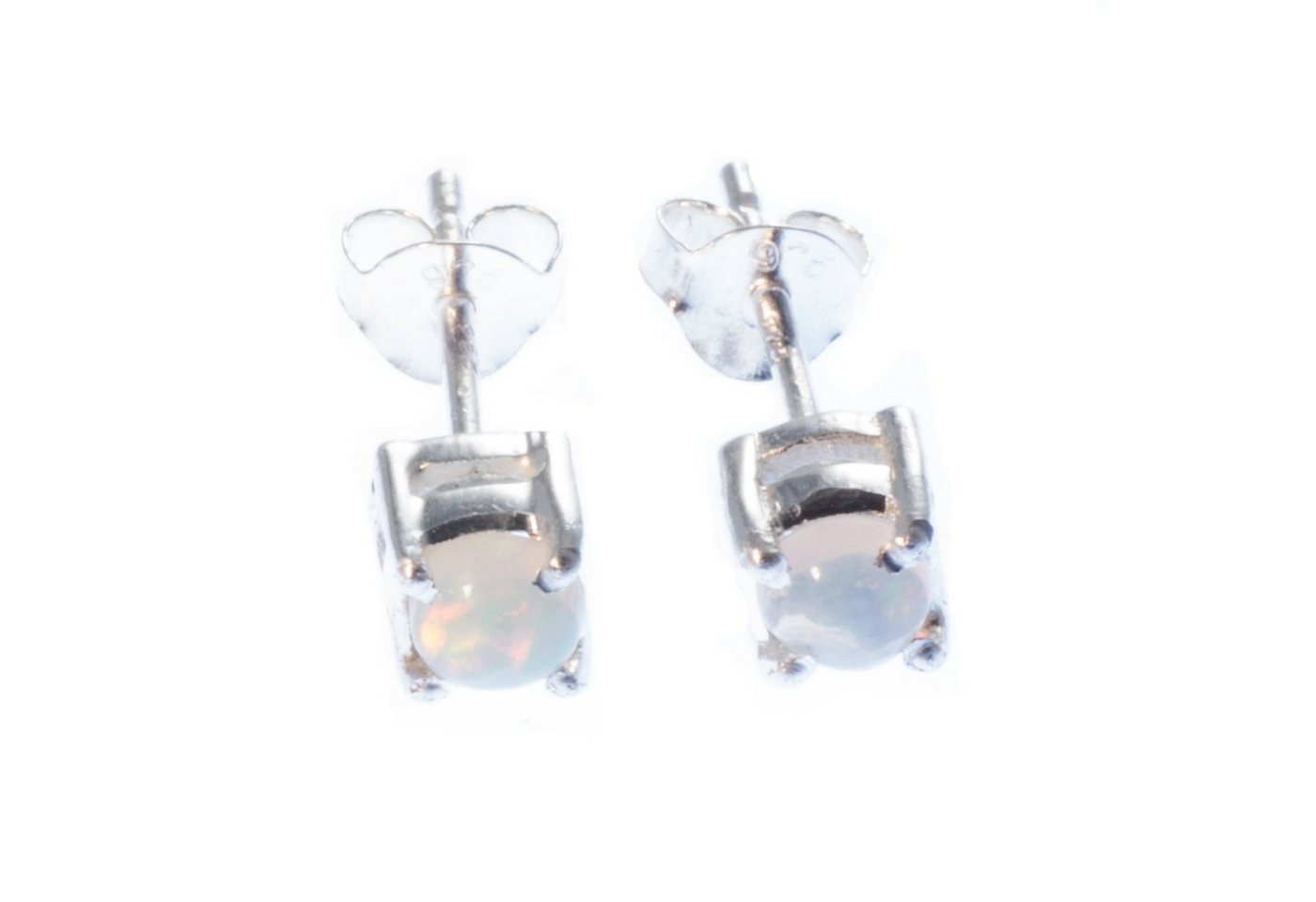 Bella Carina Paar Ohrstecker Edel Opal hell 4 mm von Bella Carina