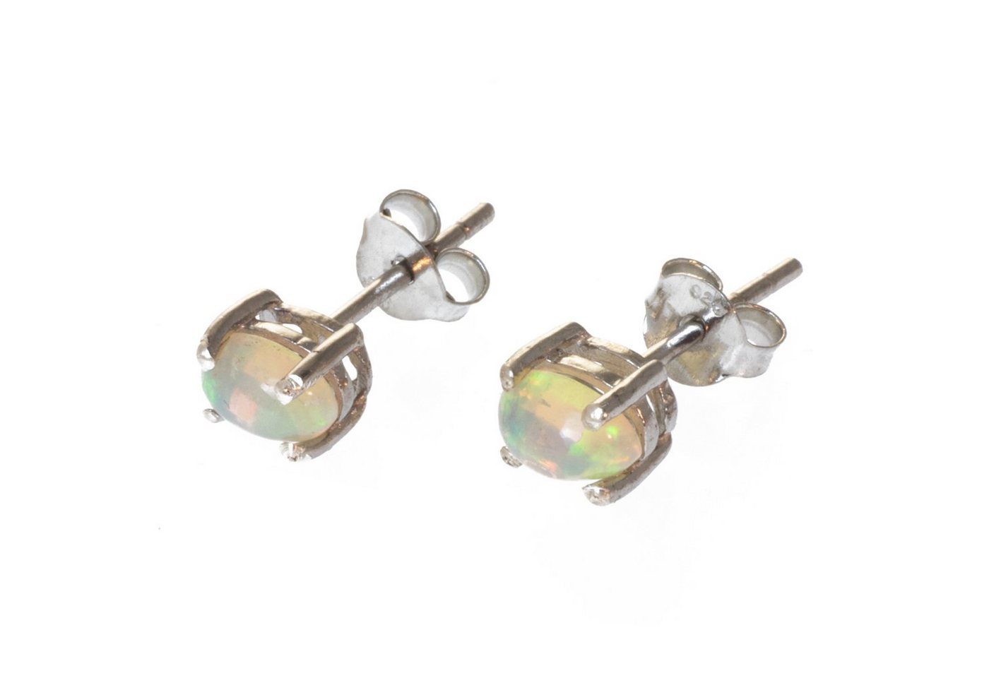 Bella Carina Paar Ohrstecker Ohrstecker echter Edel Opal 6 x 5 mm, 925 Silber von Bella Carina