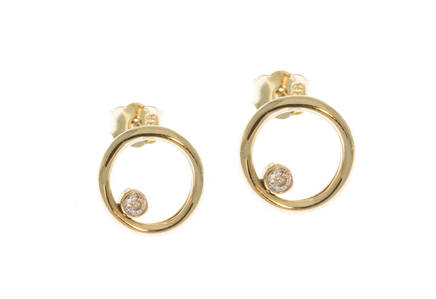 Bella Carina Paar Ohrstecker Ohrstecker rund mit Zirkonia aus 333 Gold 8 Karat, 333 Gold von Bella Carina