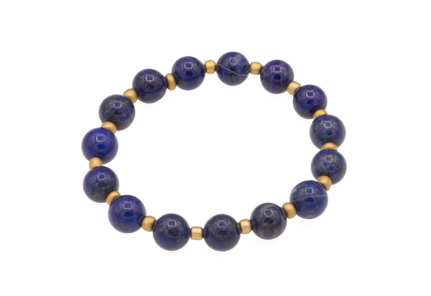 Bella Carina Perlenarmband Armband mit Lapislazuli 10 mm und goldfarbenen Glasperlen, mit hochwertigem Lapislazuli von Bella Carina