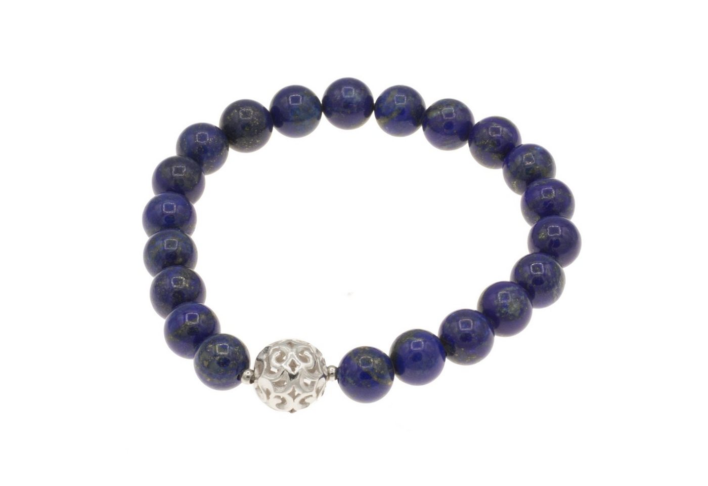 Bella Carina Perlenarmband Armband mit Lapislazuli und Silber Perle, mit hochwertigem Lapislazuli und Perle aus 925 Silber von Bella Carina