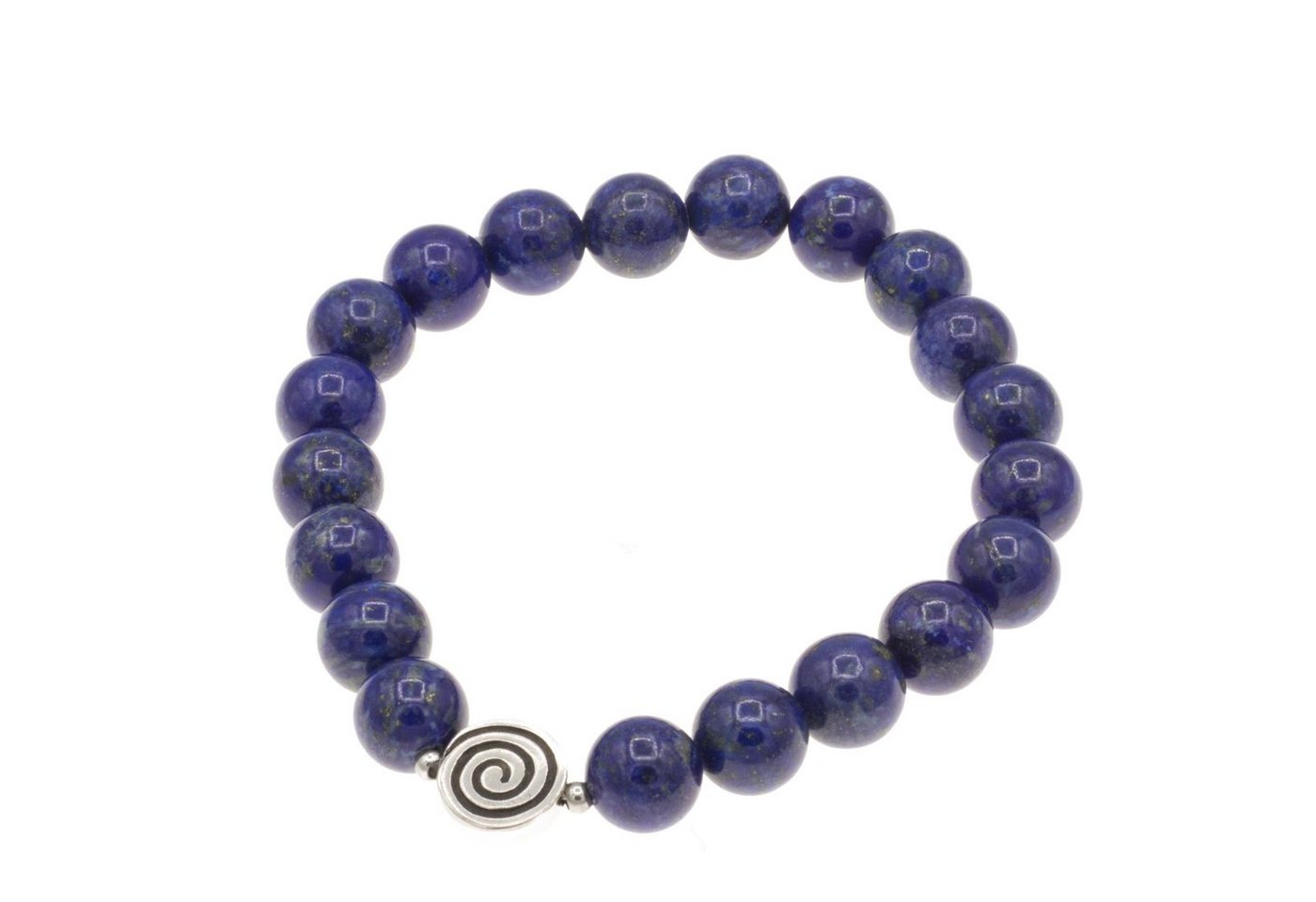 Bella Carina Perlenarmband Armband mit Lapislazuli und einer Silberperle Spirale, mit hochwertigem Lapislazuli und einer Perle aus 925 Silber von Bella Carina