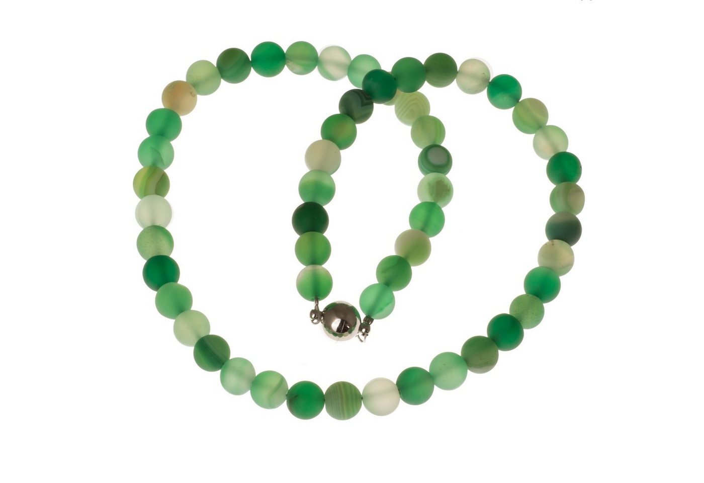 Bella Carina Perlenkette Achat grün, Edelstahl Magnetverschluss von Bella Carina