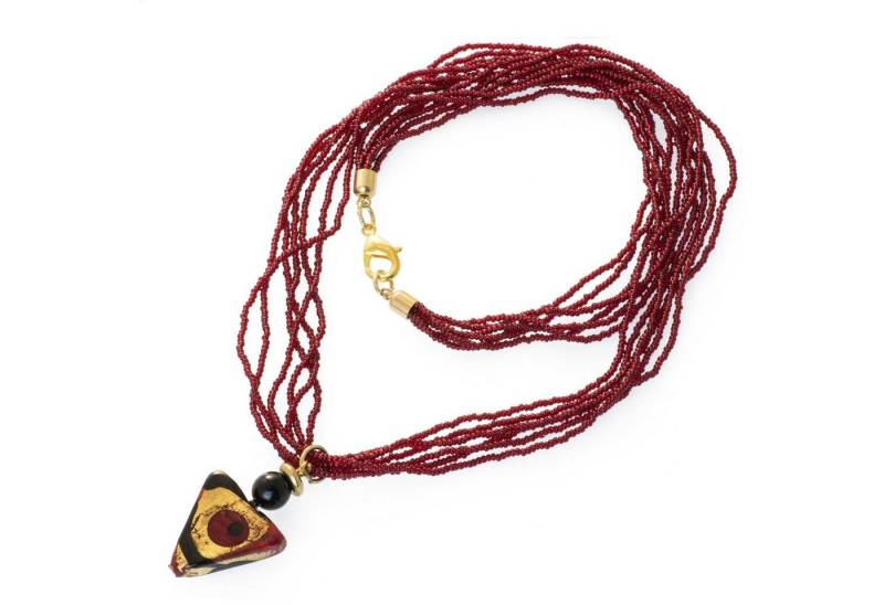 Perlenkette Echte Murano Glas Kette aus Murano mit Dreieck Anhänger, echtes Murano Glas aus Italien von Bella Carina