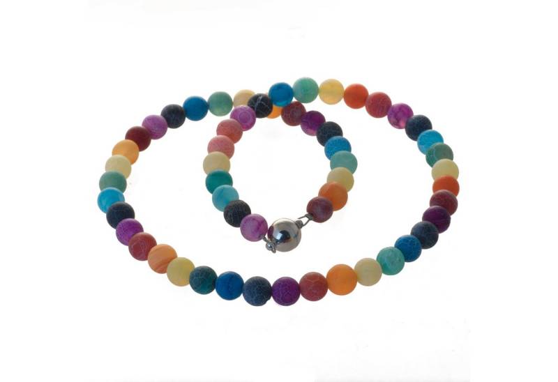 Perlenkette Kette Chakra Regenbogen Achat 8 mm, in Regenbogen Farben von Bella Carina