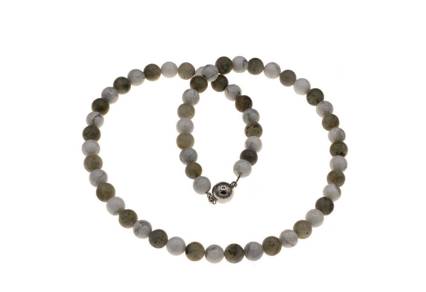 Perlenkette Kette mi Labradorit und Howalith Perlen 8 mm von Bella Carina