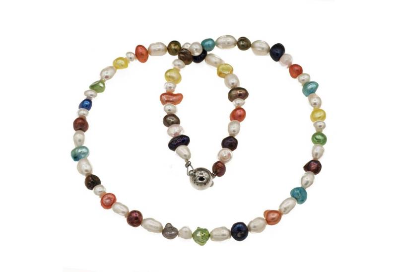 Perlenkette Kette mit Zucht Perlen bunt unregelmäßig, mit echten Zuchtperlen von Bella Carina