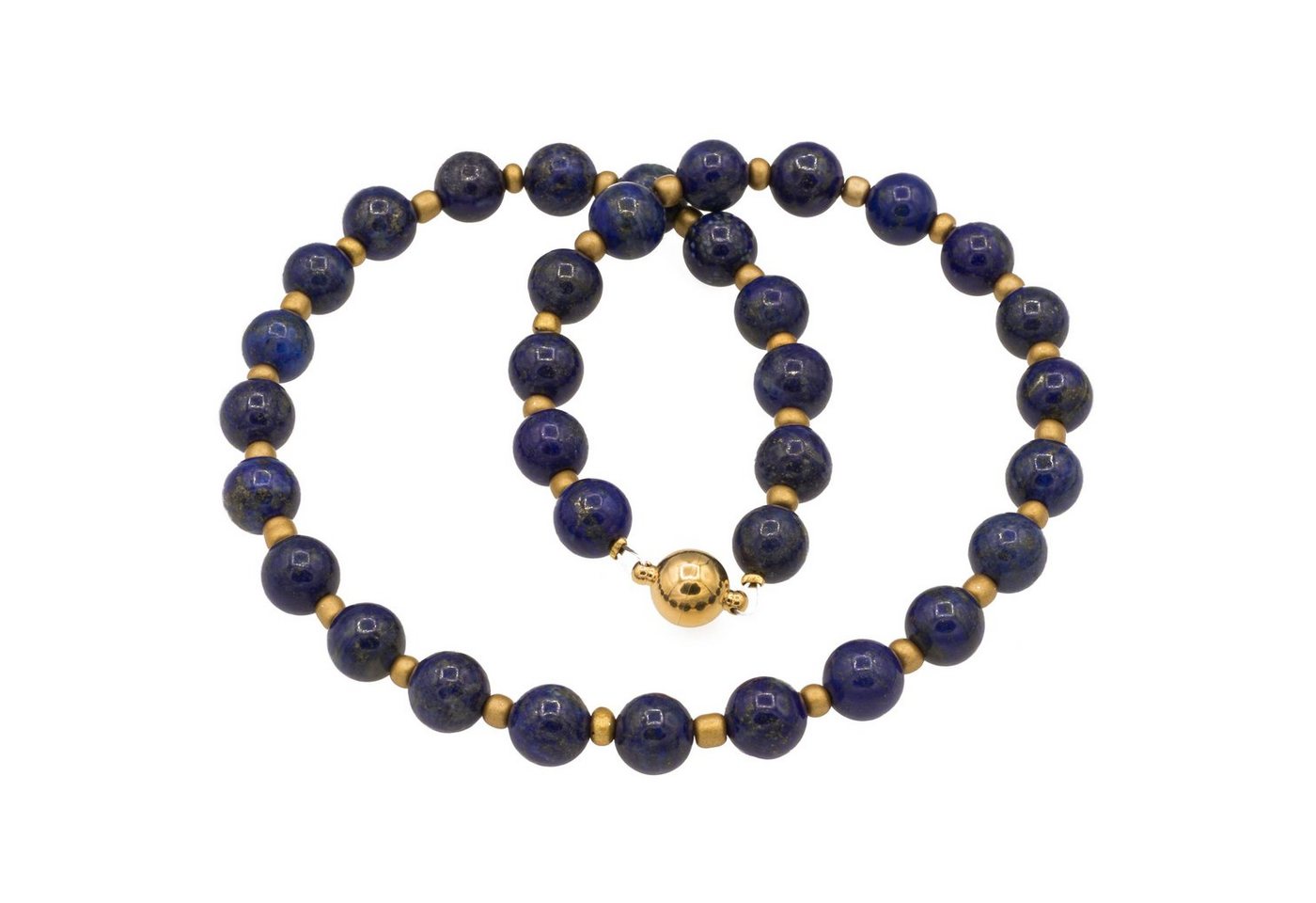 Bella Carina Perlenkette Kette mit hochwertigem Lapislazuli und goldfarbenen Glasperlen, mit hochwertigem Lapislazuli von Bella Carina