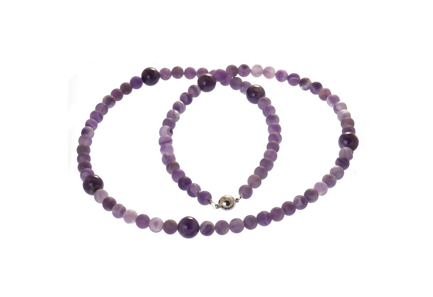 Bella Carina Perlenkette Lange Kette mit Amethyst matt von Bella Carina