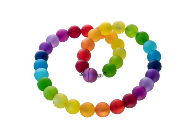 Perlenkette Polaris Perlen Kette 14 mm Regenbogen farben, Mit schillernden Polaris Perlen von Bella Carina