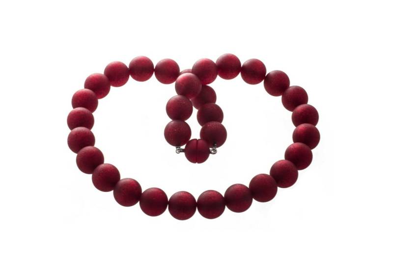 Perlenkette Polaris Perlen Kette 16 mm dunkles rot, Magnetverschluss von Bella Carina