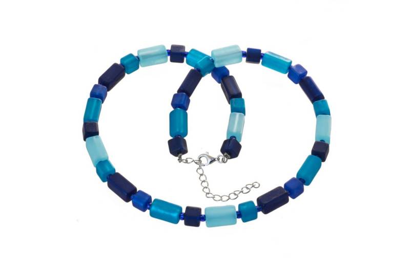 Perlenkette Polaris Perlen Würfel türkis, Polaris Würfel und Quader von Bella Carina