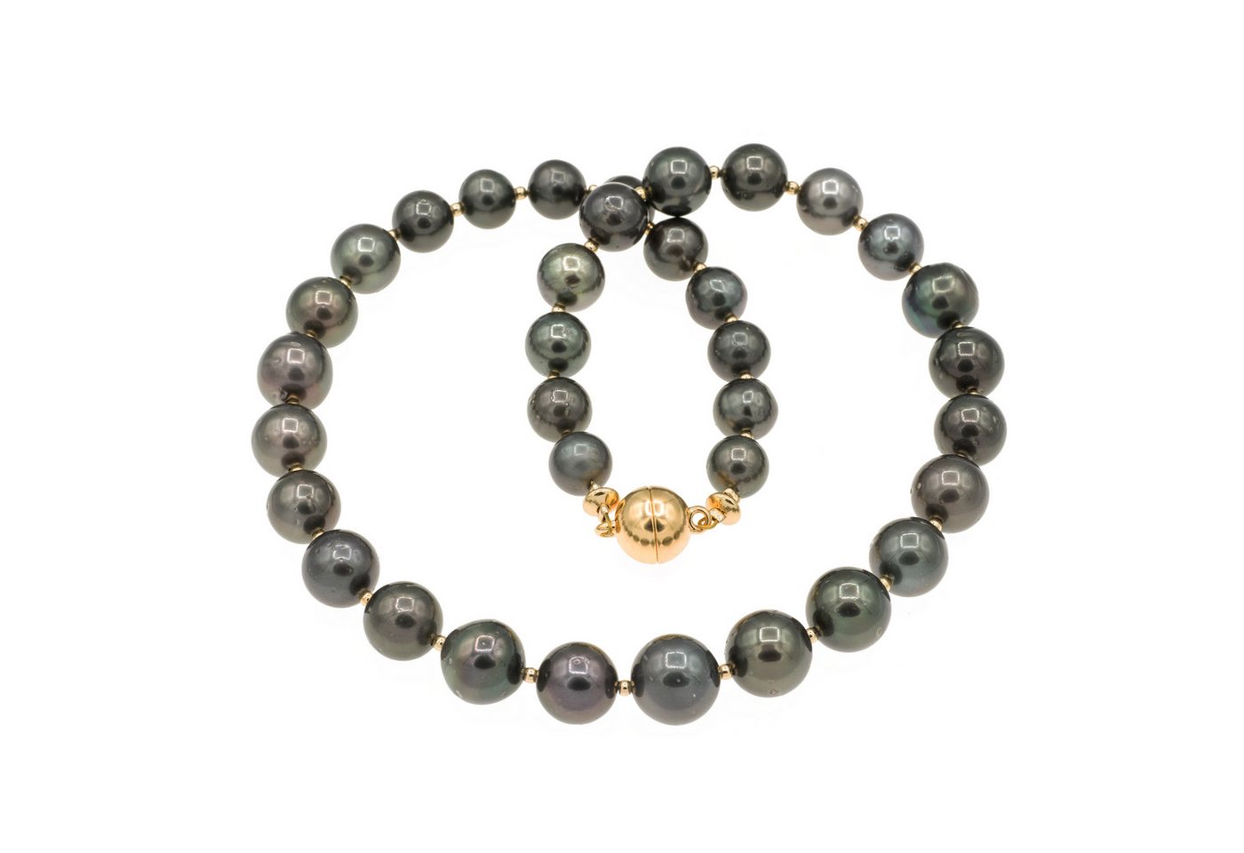 Bella Carina Perlenkette echte Tahiti Perlen Kette 35 Perlen Magnetverschluss von Bella Carina