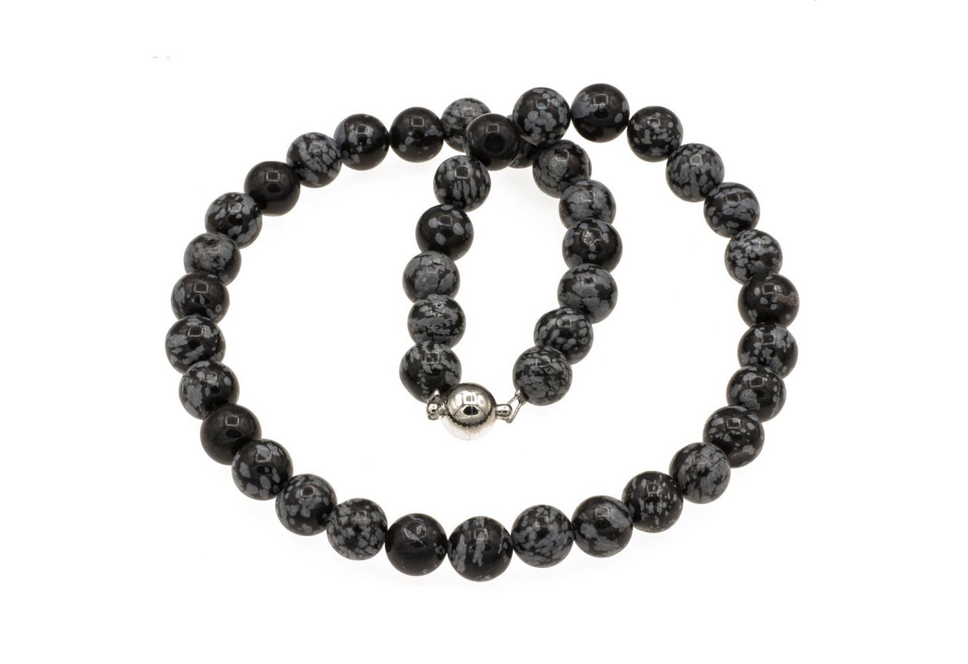 Bella Carina Perlenkette Kette mit Schneeflocken Obsidian 10 mm Perlen von Bella Carina